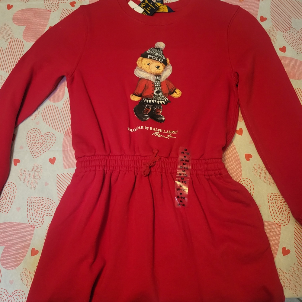 Polo Ralph Lauren Red Dress with Bear Design